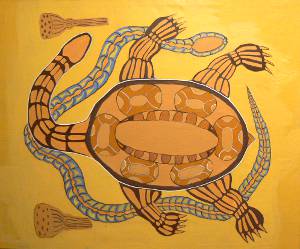亀と蛇の絵画